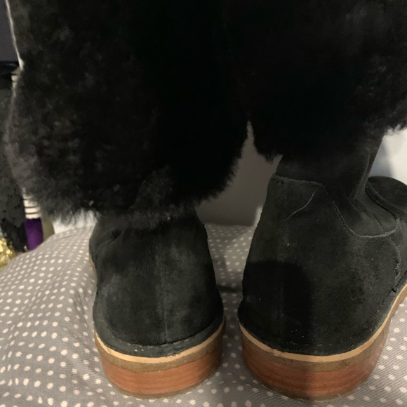 Knee high suede boot lined with fur - Picture 4 of 5